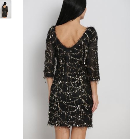 NYE Black & Silver Fringed Sequin dress - Picture 3 of 7
